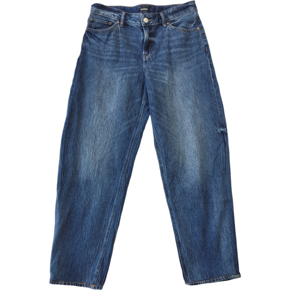✅ Express Relaxed Tapered Mid rise dark blue 100% cotton jeans size 4R